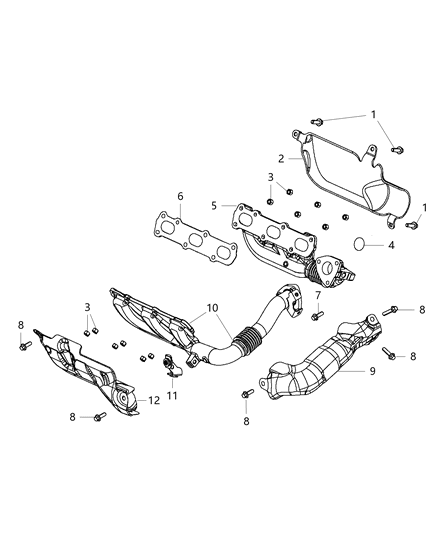 2021 Ram 1500  Manifold-Exhaust Diagram for 68490097AA