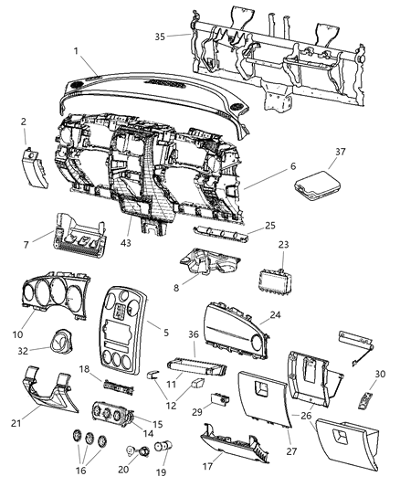 2007 Chrysler PT Cruiser Switch-Pod Diagram for 4602662AE