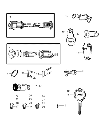 2006 Jeep Wrangler  Key-Blank Diagram for 5018699AA