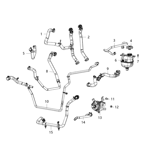 2020 Jeep Wrangler  HOSE/TUBE-COOLANT Diagram for 68299293AD