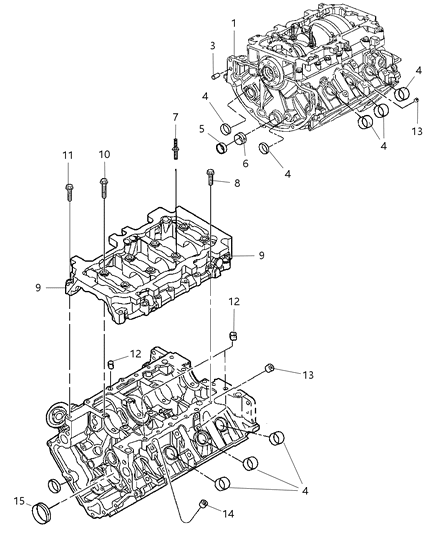 2007 Dodge Ram 1500  Engine-Long Block Diagram for R2637078AB