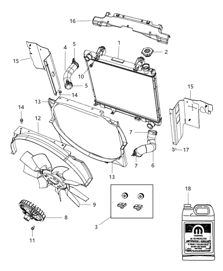 2011 Dodge Dakota  Hose-Radiator Inlet Diagram for 52029283AF
