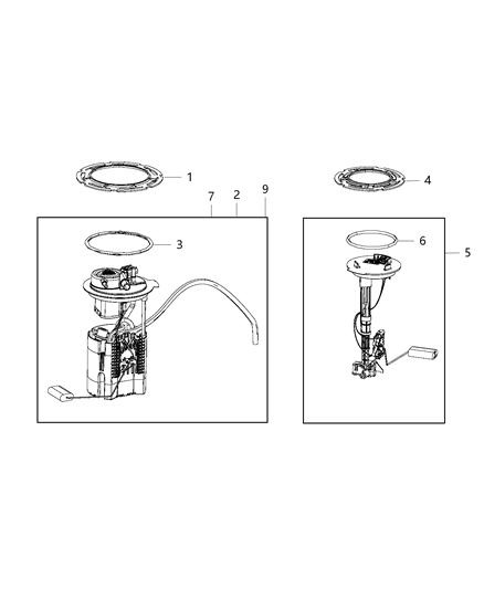 2015 Jeep Cherokee  Fuel Pump Complete Kit Diagram for 68231311AA