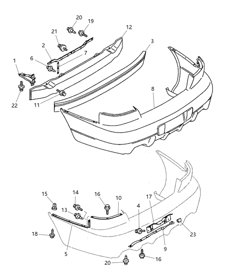 1998 Dodge Avenger  Pad-License Plate Diagram for MR220615