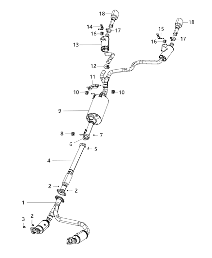 2020 Ram 1500  Exhaust Tailpipe Diagram for 68268203AF