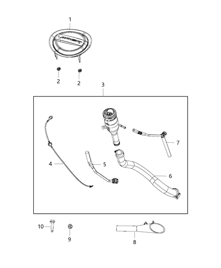 2016 Dodge Viper  Hose-Fuel Filler Tube Diagram for 68193247AB