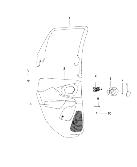 2020 Jeep Cherokee  Door Interior Diagram for 6SR50DX9AA