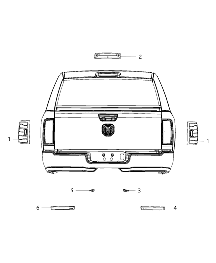 2020 Ram 3500  Lamp-Tail Diagram for 68361724AD