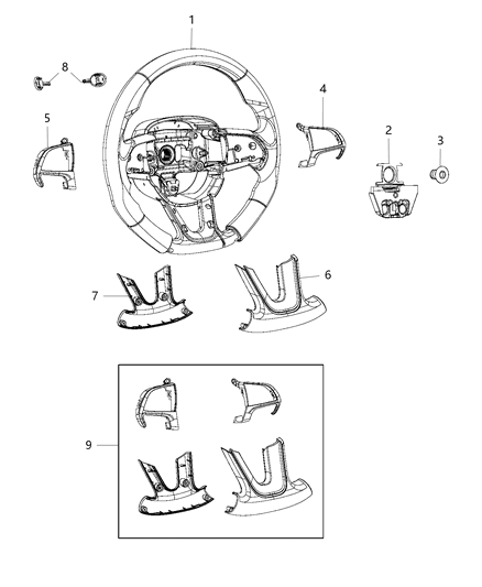 2019 Dodge Challenger  Damper-Steering Wheel Diagram for 68172369AC