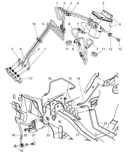 2007 Dodge Ram 1500  Line-Brake Diagram for 55366348AC