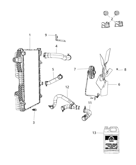2015 Ram 2500 Hose-Radiator Inlet Diagram for 68227796AA