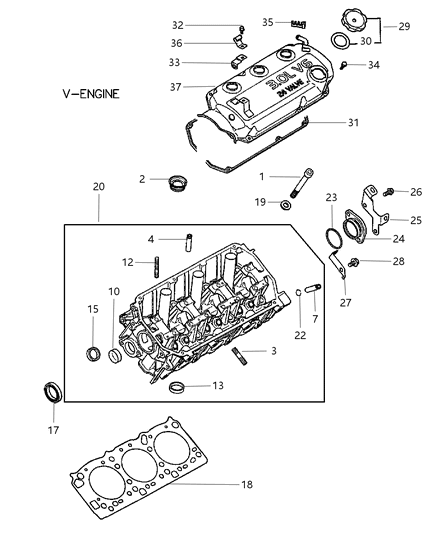 2003 Dodge Stratus  Seat-Exhaust Valve Diagram for MD188579
