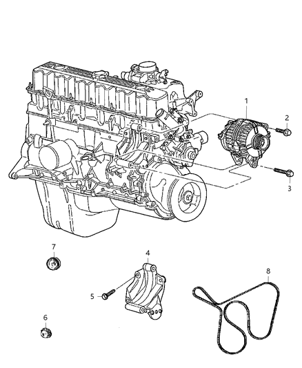 2004 Jeep Wrangler  Belt-Accessory Drive Diagram for 4854033AB