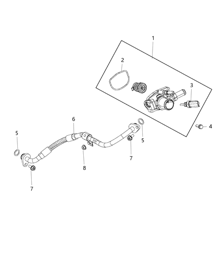 2015 Jeep Renegade  Gasket-THERMOSTAT Diagram for 68095375AA
