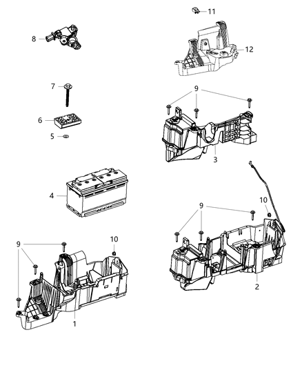 2014 Jeep Wrangler  Sensor-Battery Diagram for 4692269AH