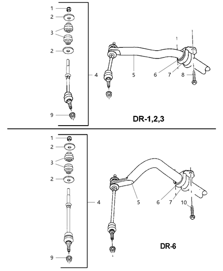 2004 Dodge Ram 1500  Link-SWAY Bar Diagram for 5072935AC