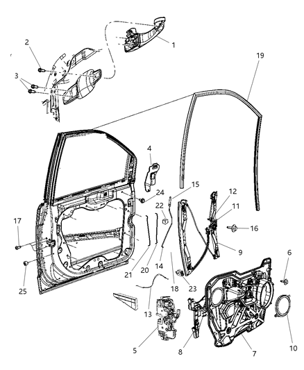 2008 Dodge Grand Caravan  Knob-Door Lock Diagram for 68030653AA