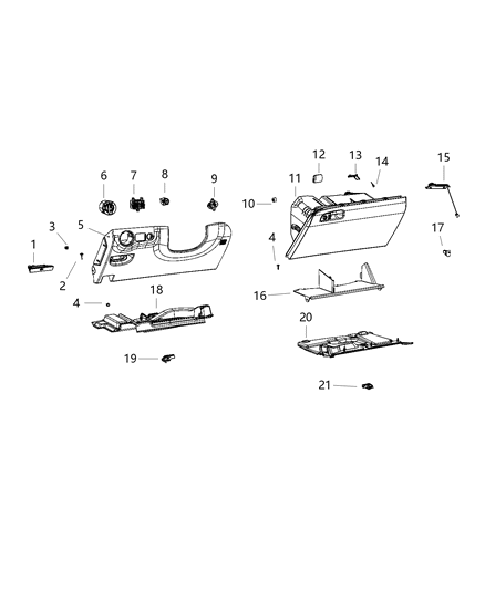 2020 Dodge Challenger  Instrument Panel Diagram for 1QF13DX9AO