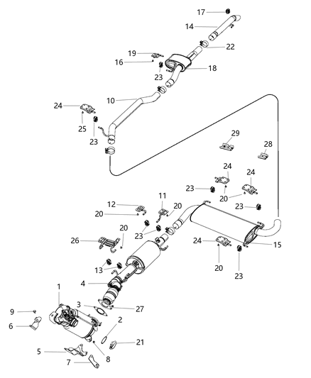 2014 Ram ProMaster 2500  Gasket-TURBOCHARGER Diagram for 52022457AA
