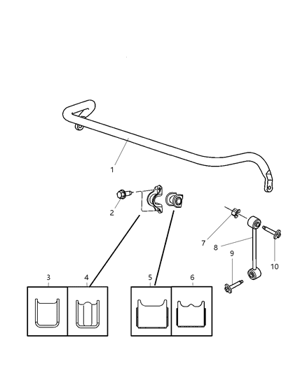2006 Jeep Grand Cherokee  BUSHING-STABILIZER Bar Diagram for 52090155AG