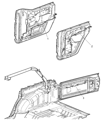 2009 Jeep Wrangler  Wiring-Rear Door Diagram for 56051563AD