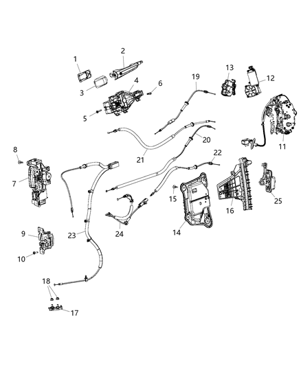 2020 Chrysler Pacifica  ACTUATOR-Sliding Door Diagram for 68185976AD