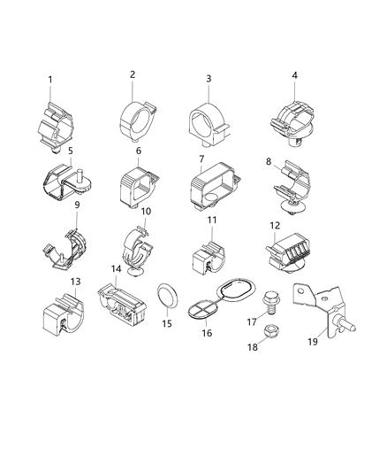 2021 Ram ProMaster 3500  Clip-Retaining Diagram for 68134021AA
