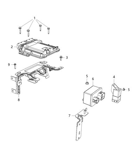 2018 Jeep Wrangler Bracket-Module Diagram for 68286590AB