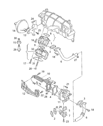 2008 Dodge Caliber  Cooler-EGR Diagram for 68019951AA