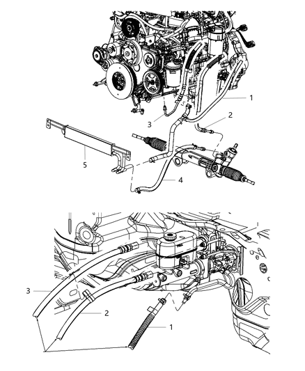 2013 Ram 2500  Line-Power Steering Pressure Diagram for 5154843AB
