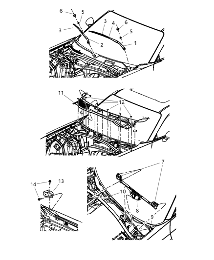 2009 Dodge Challenger  Bracket-WIPER Motor Diagram for 5112056AA