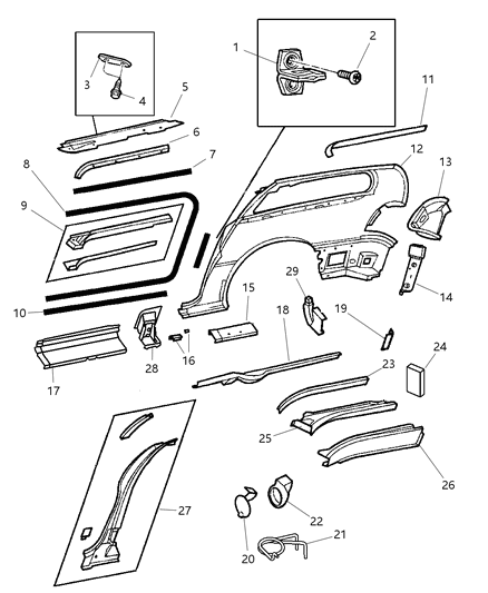 2007 Chrysler Town & Country  WEATHERSTRIP-Sliding Door Diagram for 5020550AD