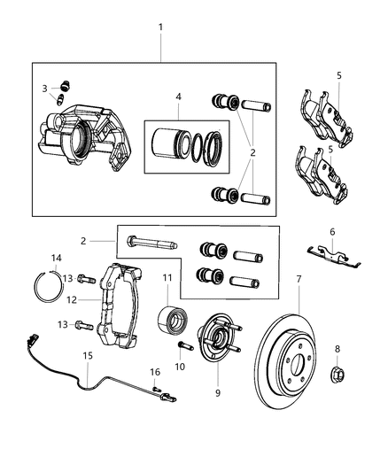 2019 Jeep Grand Cherokee  Sensor-Wheel Speed Diagram for 5154230AF