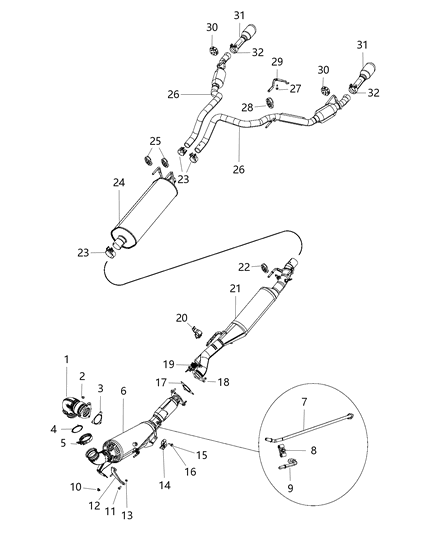2015 Ram 1500  Tube-Pressure Front Diagram for 68156353AA