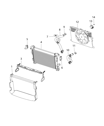 2019 Ram ProMaster City  SHROUD-Radiator Diagram for 68260328AA