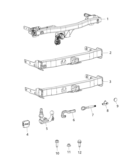 2019 Jeep Compass  Cover-Tow Hitch Diagram for 68188901AA