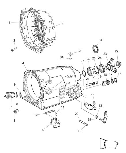 2007 Jeep Grand Cherokee  Cover-Transmission Dust Diagram for 52104344AA