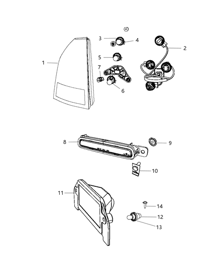 2010 Chrysler 300  Bulb Diagram for L2825W5WLL