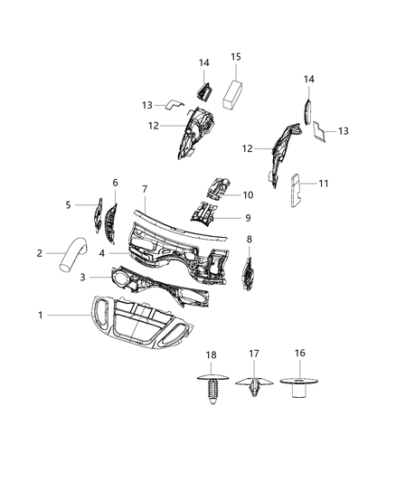 2019 Jeep Grand Cherokee  ISOLATOR-Side Panel Diagram for 68085755AA