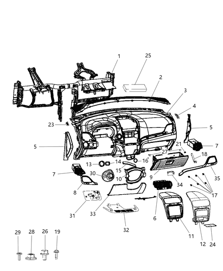 2017 Dodge Journey  Screw Diagram for 6509232AA
