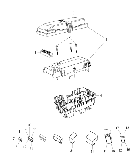 2019 Jeep Cherokee  Fuse-M Case Diagram for 68202896AB