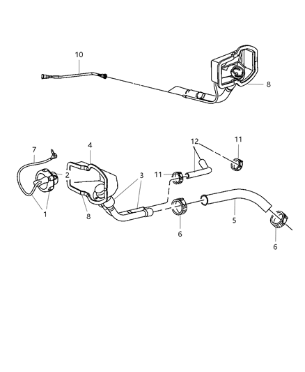 2008 Dodge Ram 2500  Tube-Fuel Vapor RECIRCULATION Diagram for 55398361AA