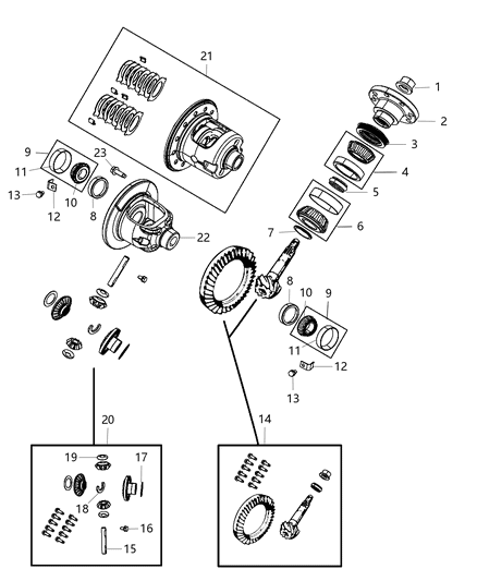 2015 Ram 1500  ACTUATOR-Differential Bearing Diagram for 68056335AA