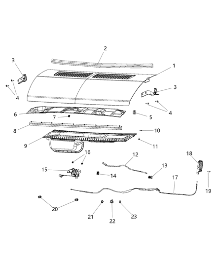 2015 Ram ProMaster 3500  WEATHERSTRIP-Hood To COWL Diagram for 68134688AA