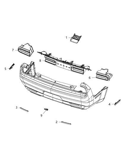 2019 Dodge Challenger  Lamp-License Plate Diagram for 68462399AA