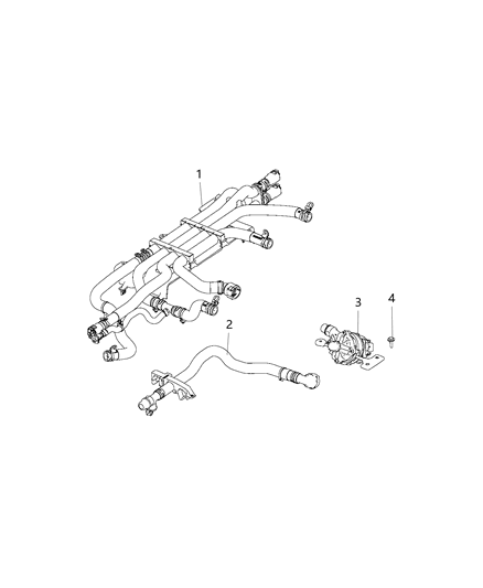 2020 Chrysler Voyager  Auxiliary Coolant Pump Diagram for 68237836AA