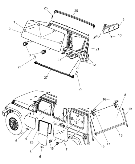 2012 Jeep Wrangler  Tape-Foam Diagram for 55397408AA
