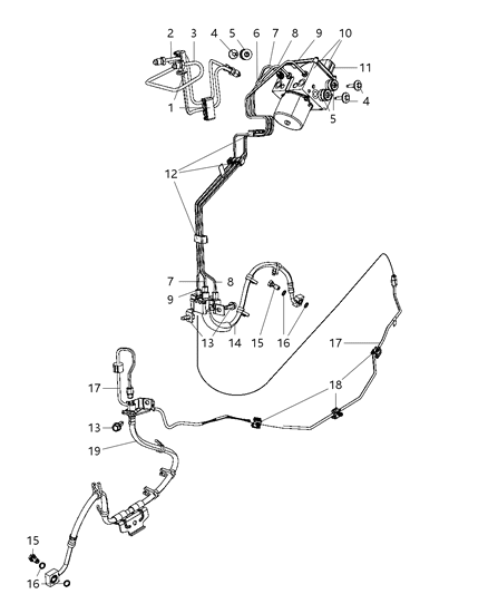 2009 Dodge Ram 3500  Anti-Lock Brake System Module Diagram for 68048345AA