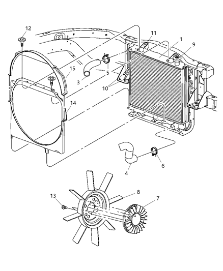 2005 Dodge Dakota  Hose-Radiator Diagram for 52029279AA