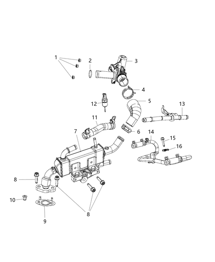 2021 Dodge Durango  Valve-EGR Diagram for 5281256AG